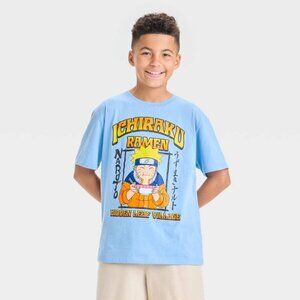NEW Boys' Naruto Ichiraku Ramen Short Sleeve Graphic T-Shirt Blue XXL